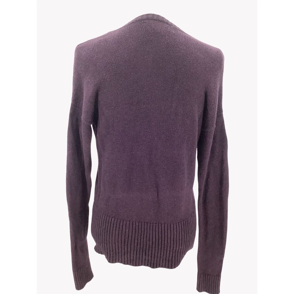 Ann Taylor Loft Womens Purple Merino Wool Blend Button-Front Cardigan Sweater Si - Picture 3 of 6